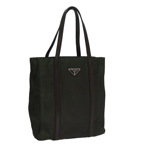 PRADA Hand Bag Nylon Khaki - Picture 1 of 9